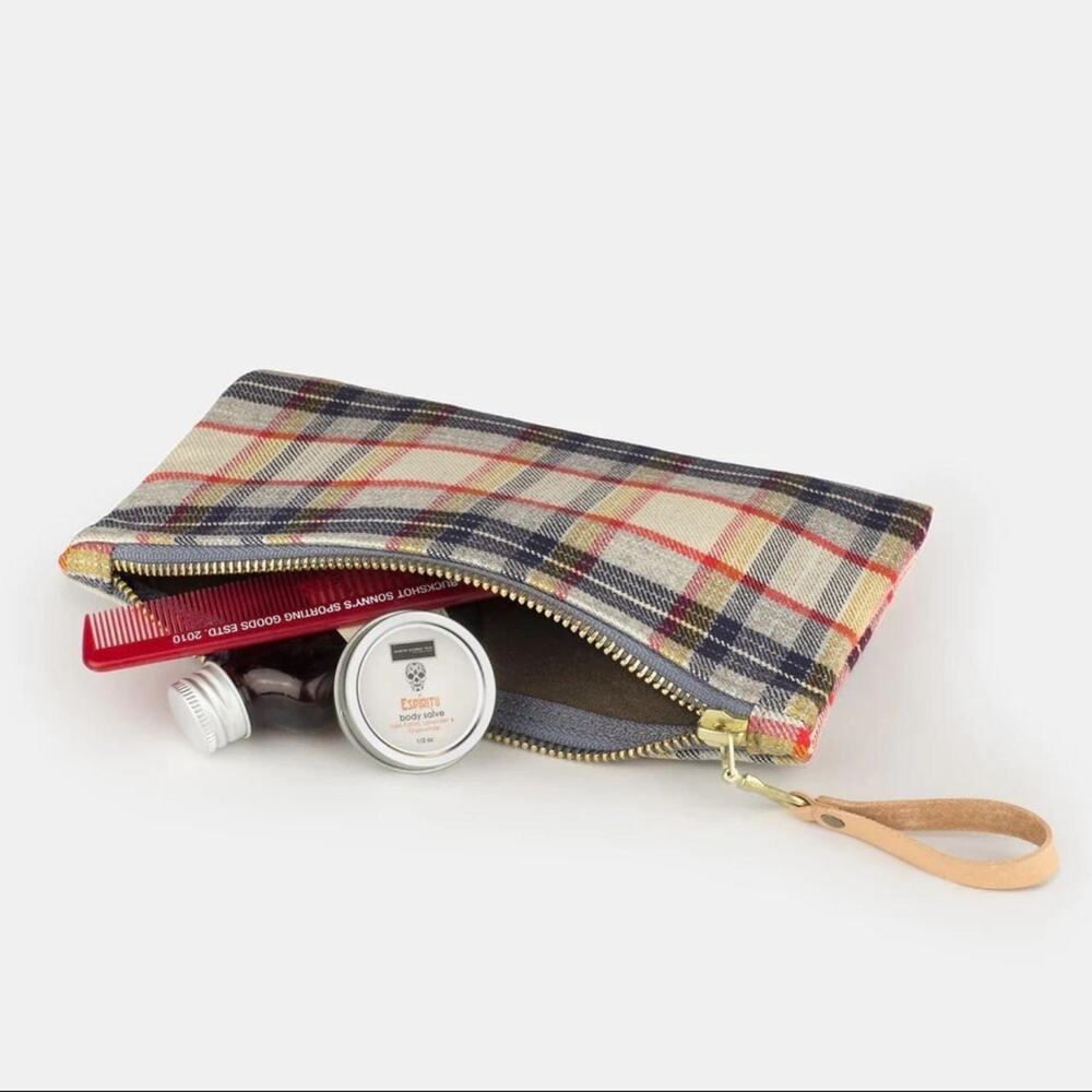 Cozy Plaid Zippered Pouch